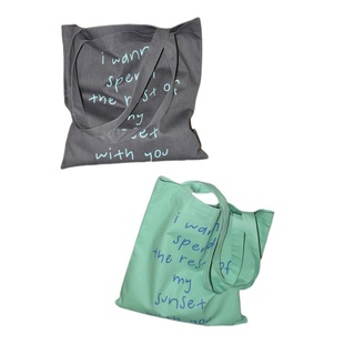 SunsetPark「落日邀约」原创小众撞色手绘涂鸦简约百搭单肩帆布包