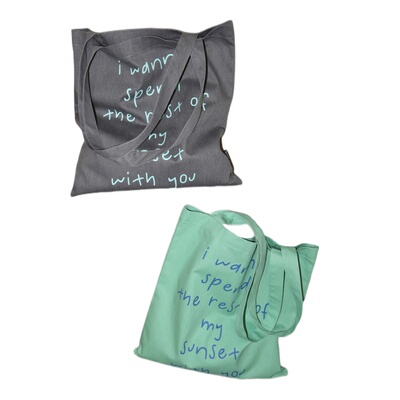 原创小众撞色手绘涂鸦帆布包