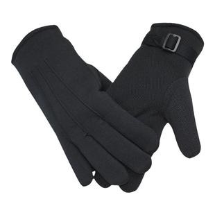 冬季男女保暖加厚加绒防滑带扣白手套礼宾礼仪物业保安广场舞晨练