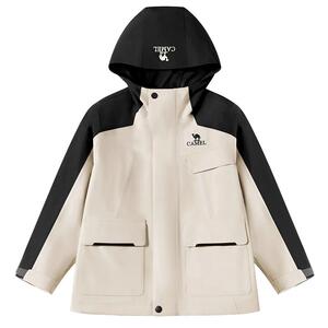 骆驼儿童冲锋衣三合一防风防水登山服中大童滑雪服女童三防外套男
