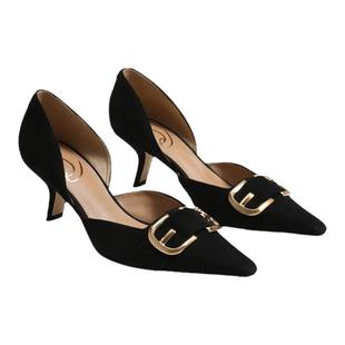 明星同款SAM EDELMAN山姆爱德曼春尖头黑高跟奥赛单鞋女BRADEN