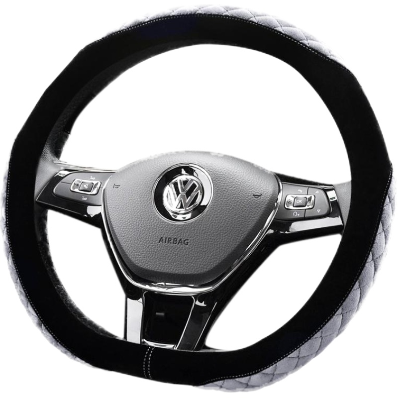 适用D型大众POLO途观朗逸速腾捷达cc帕萨特冬季保暖汽车方向盘套
