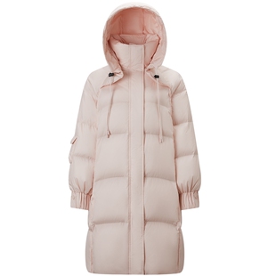 千仞岗冬季新品女士连帽云感轻盈中长款羽绒服加厚保暖外套