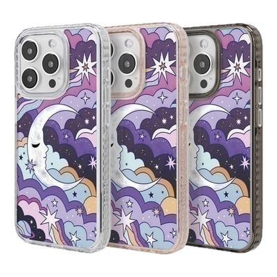 THE HOODxCarly艺术家联名 Moon Sisters适用苹果iPhone16/15/14/Plus/Pro/Max气垫防摔手机壳镜面保护壳