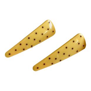 美呆了!介个奶油黄波点发夹我真的会一直夸!一整个清新自然百搭