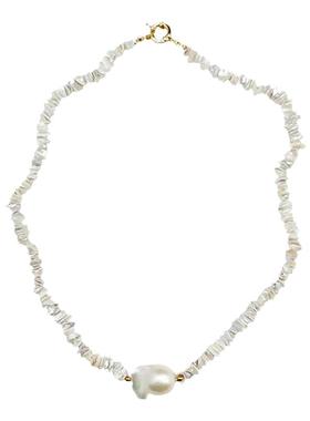 天然巴洛克鱼尾珍珠项链轻奢颈链