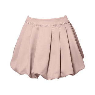 DPLAY【珠光星辰系列】2025秋季新款粉色半身裙女缎面裙子花苞裙