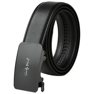 HLA/海澜之家纯色光泽皮带26新自动扣合金扣头商务绅士纯色腰带男