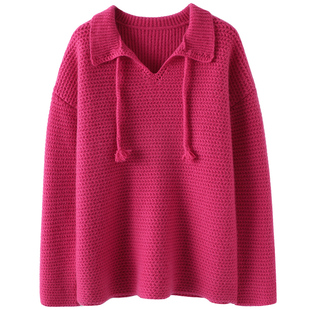 怒推好货！美得炸裂！重磅加厚山羊绒衫女套头纯羊绒毛衣宽松新款