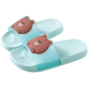 HOMESTORY联名LINE布朗熊儿童拖鞋学生室内居家防滑卡通夏凉亲子