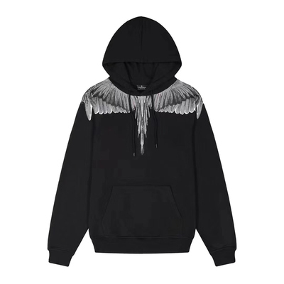 翅膀黑白羽毛印花卫衣男女同款