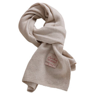 倾力之作~镇店推荐！加大版奶白色羊毛混纺围巾韩版氛围感保暖冬