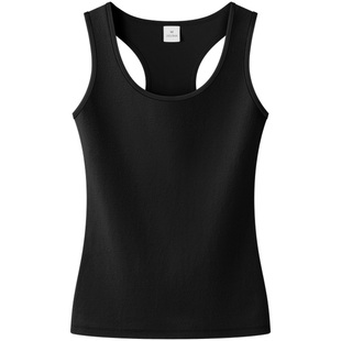 雾霾蓝工字小吊带背心女士内搭运动瑜伽健身纯棉白色无袖外穿上衣