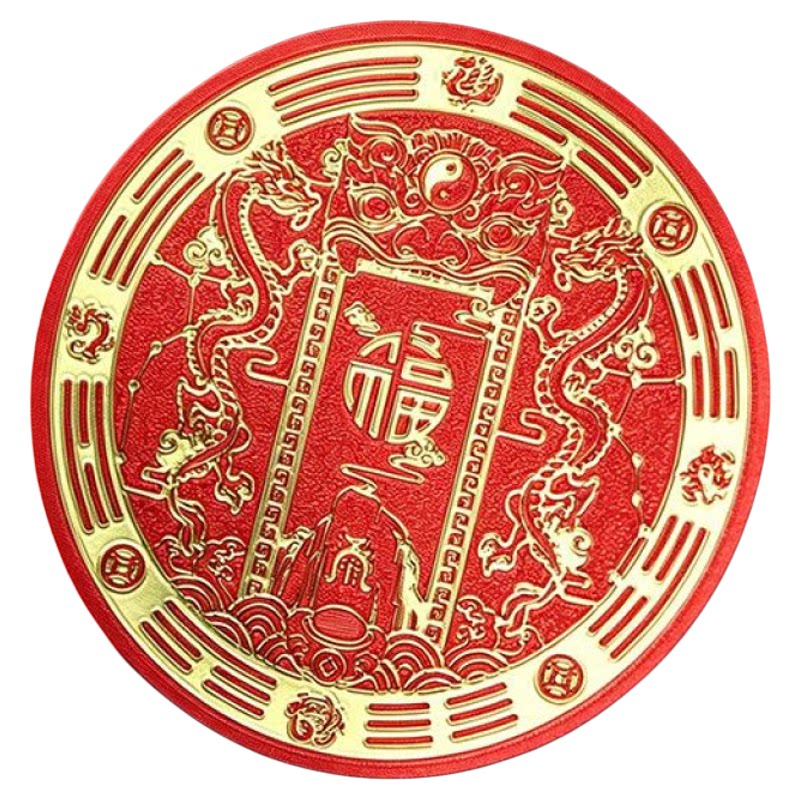 化解开门见衣柜角门对门双龙贴纸