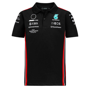 寻念2023款F1赛车服适用于奔驰车队短袖POLO衫工作服T恤周边定制