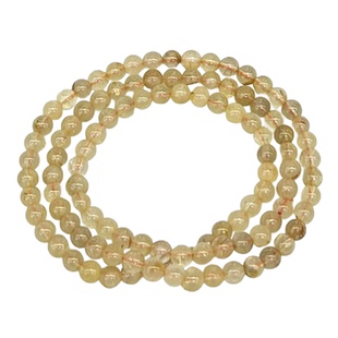 天然黄发晶三圈手链女款时尚小颗粒简约水晶多圈多层手串饰品百搭