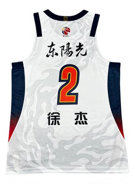 李宁赞助CBA广东宏远联盟款定制球员徐杰布贴篮球球衣比赛服