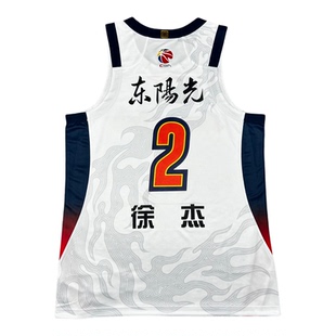 李宁赞助CBA广东宏远联盟款定制球员徐杰布贴篮球球衣比赛服