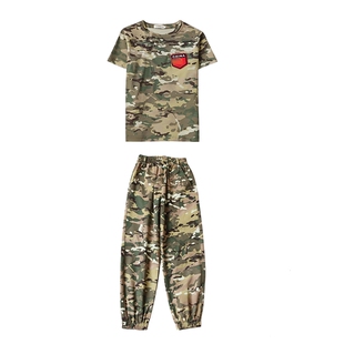儿童迷彩服纯棉短袖夏季男孩特种兵套装军装男童警官衣服军训服装