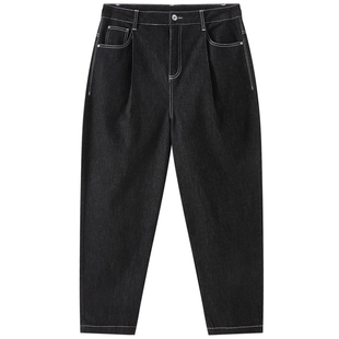 RS流石男装简约宽松牛仔裤2026新款秋季时尚休闲裤易打理直筒长裤