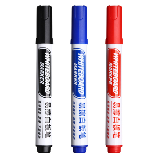 晨光可擦白板笔会议室办公用品黑色大容量教师用彩色红蓝黑板笔画板笔粗头大头记号笔水性易擦写大容量白板笔