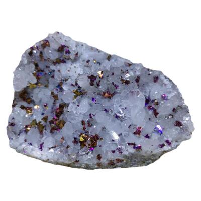 天然彩色铜矿水晶原石摆件