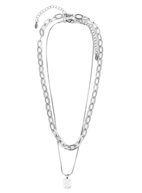 可调节双层方牌钛钢蛇骨链