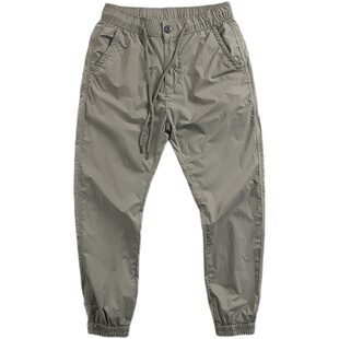 代购美式夏季男士薄款速干凉快休闲束脚裤运动裤潮流修身小脚长裤