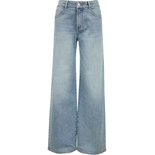 Vero Moda牛仔裤女25秋松弛老钱风中腰烫钻修身直筒裤325332065