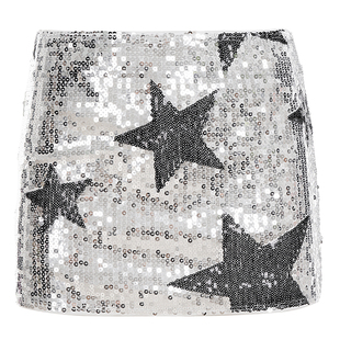 DARLINGAGA欧美ins风五角星亮片低腰半身裙女性感辣妹包臀裙短裙