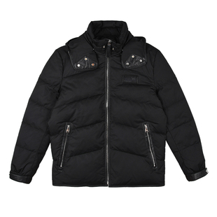 雷迪波尔男装羽绒服2023秋冬新款拼接羊皮可脱卸帽鸭绒厚款外套男