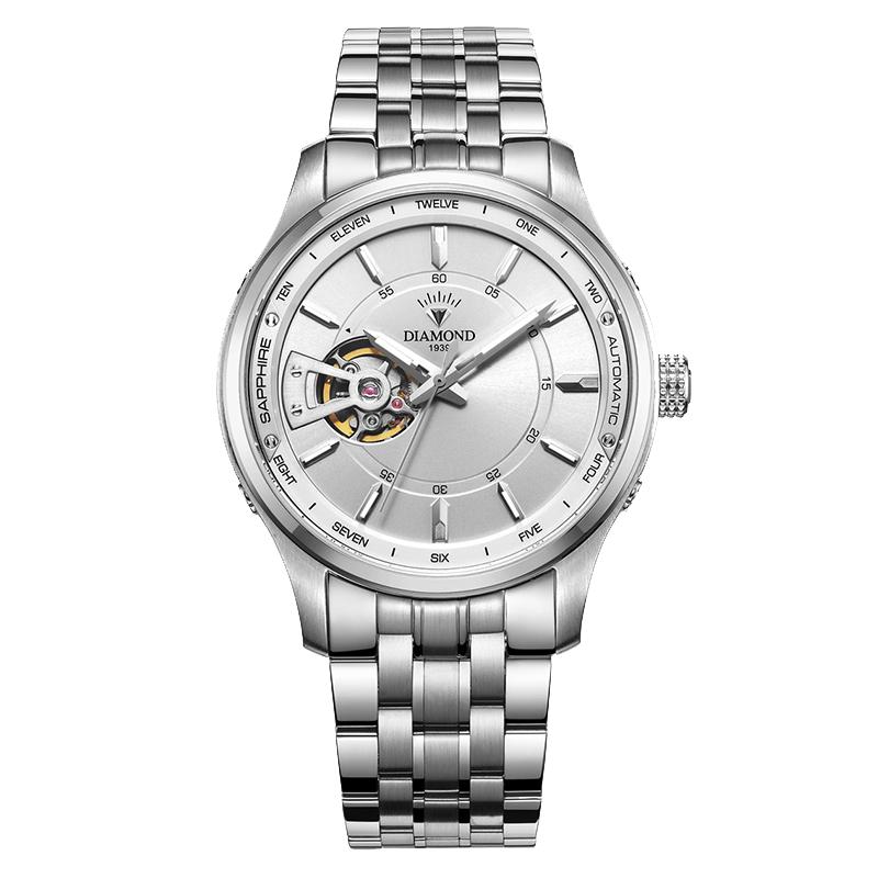 上海钻石手表男自动机械表防水时尚镂空3160官方正品男腕表漏摆