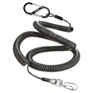 钓鱼王钢丝失手绳自动伸缩高弹力钓鱼弹簧绳鱼竿路亚挂扣防脱绳