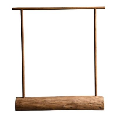 老榆木实木落地衣架新中式创意单杆式挂衣架家用卧室衣帽收纳架子