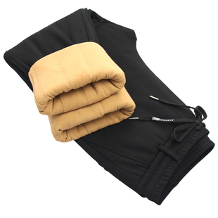 驼绒棉裤男士外穿冬季加绒加厚运动休闲宽松大码中老年人保暖裤子