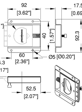 Penn Elcom番尔康L2470 金属锁扣航空箱弹簧卡扣固定连接配件