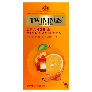 TWININGS川宁柑桔肉桂红茶25片水果茶英式下午茶袋泡茶包