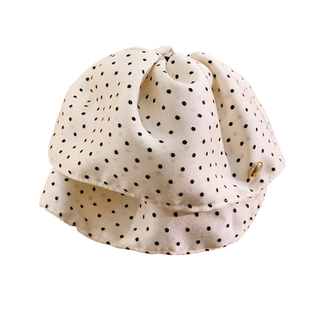 白色波点缎面马尾抓夹女后脑勺鲨鱼夹高级感发夹半扎发气质头饰