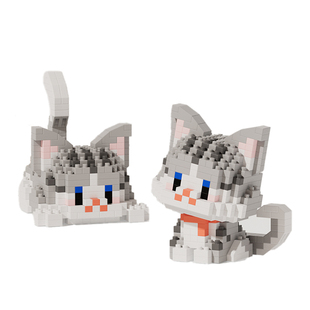 小猫咪积木微小颗粒儿童益智拼装玩具拼图摆件治愈系礼物学生布偶