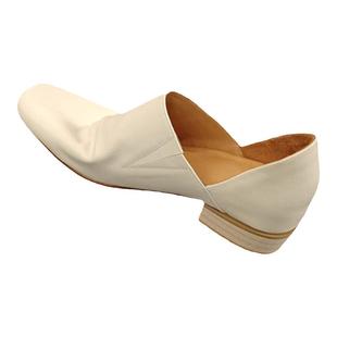 简约褶皱内增高一脚蹬单鞋侘寂风真皮底乐福鞋中高跟两穿穆勒鞋