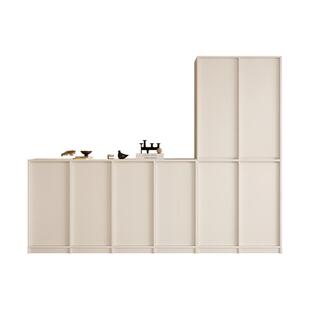 奶油风入户门鞋柜家用门口玄关柜一体靠墙高柜组合多层定制储物柜