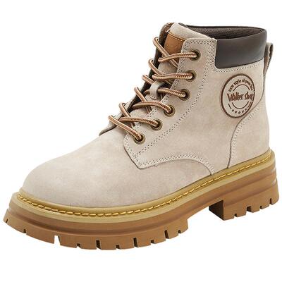 Walker Shop大黄靴2025秋冬季新款真皮厚底英伦风复古马丁靴单鞋