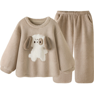 【巨保暖】珊瑚绒加厚睡衣女款秋冬季高级感可外穿家居服保暖套装