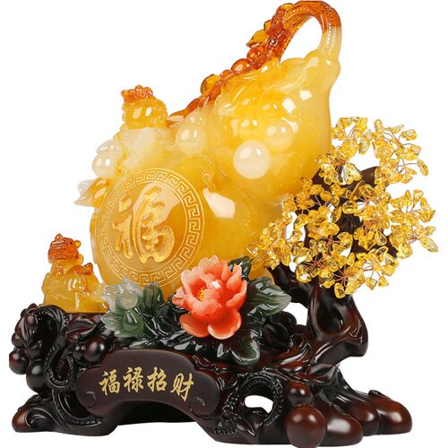 吉善缘 招财貔貅葫芦摆件 招财树工艺品家居客厅乔迁开业礼品2924