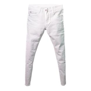 男士低腰性感弹力紧身白色牛仔裤包腿小脚裤发型师铅笔裤休闲裤子