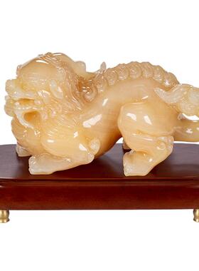 藏钰福天然玉石霸王貔貅招财摆件