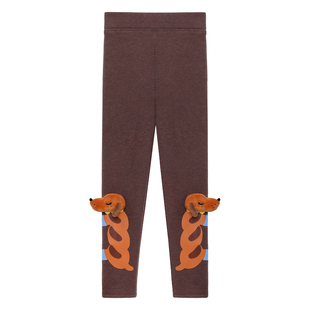 pocoblush【面包小狗】暖绒打底裤2026秋冬女童立体玩偶加绒裤子