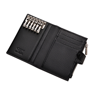 七匹狼钥匙包卡包二合一大容量驾驶证钱包一体包男多功能卡套超薄