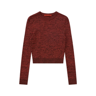 COMMXN·摩登罗纹针织衫简约休闲通勤合身毛衣2026春季新款女装