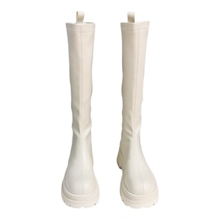 胖妹妹长靴女时装靴秋冬骑士厚底长筒靴平底秋季大码高筒靴子百搭